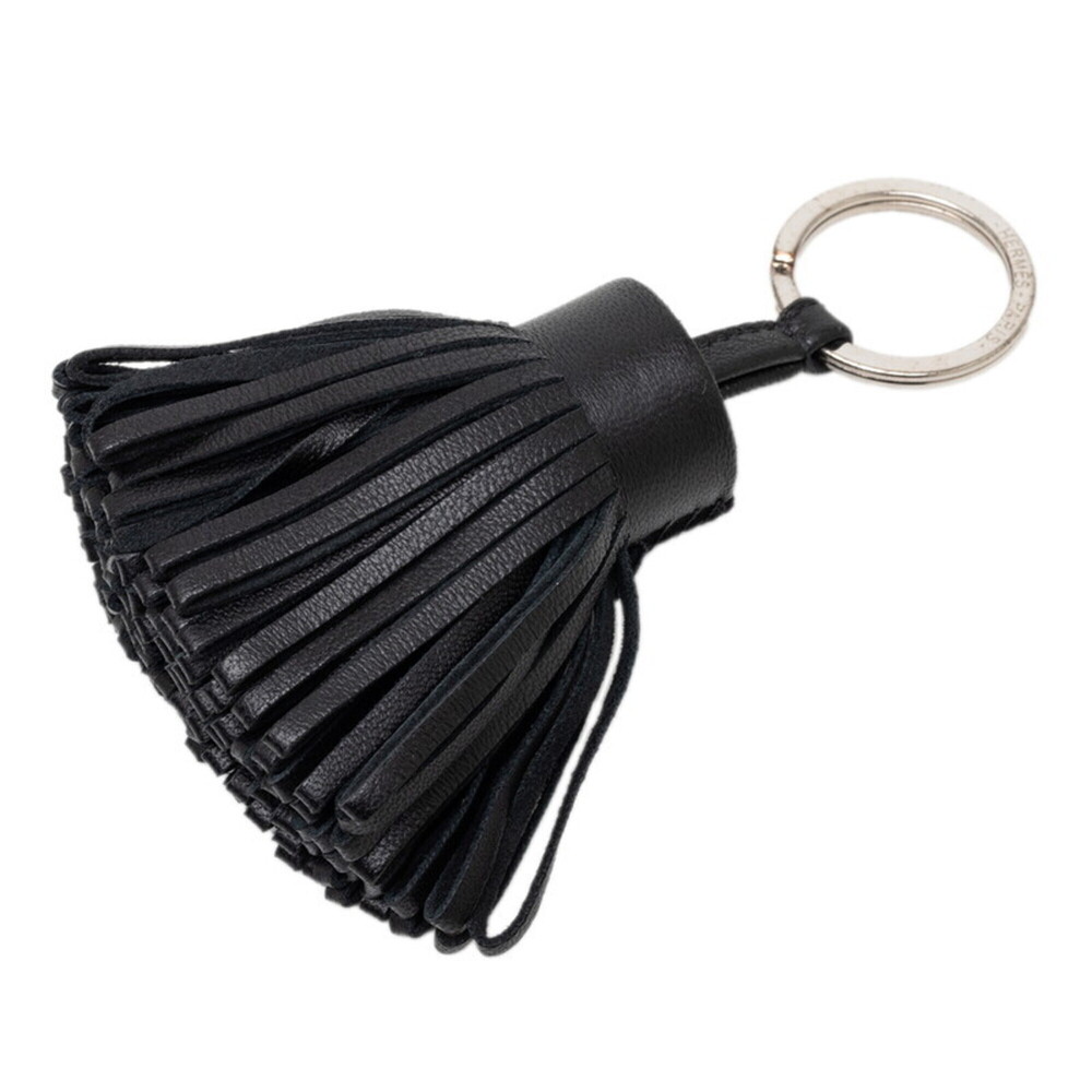 Hermes Carmen Accessory Bag Charm Keychain Black Agneau Milo Women's HERMES
